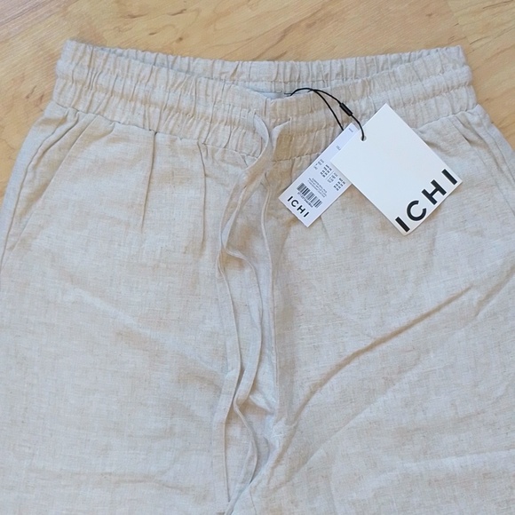 ICHI Ihdaley Tan Linen Cargo Pants Trousers 38 M - Picture 7 of 16
